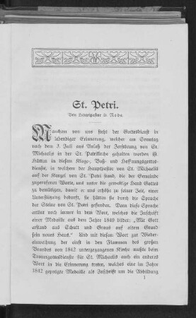 St. Petri. Von Hauptpastor D. Rode.