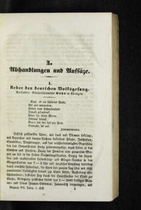 Ueber den deutschen Volksgesang
