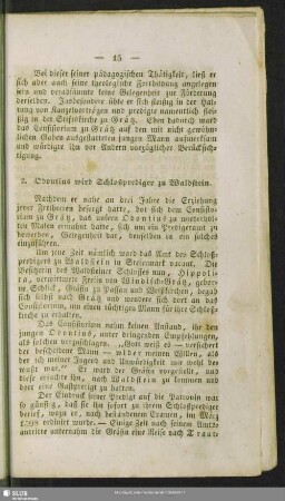 2. Odontius wird Schloßprediger zu Waldstein