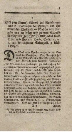 Gattungen der Pflanzen und ihre natürlichen Merkmale. Bd.1.2.