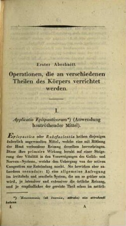 Lehrbuch der operativen Chirurgie, 1