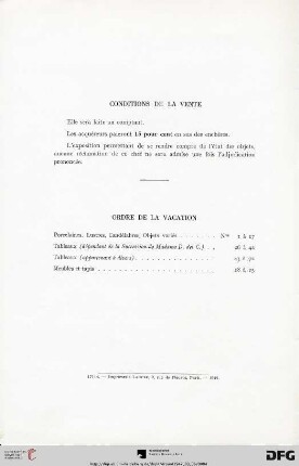 Ordre de la vacation