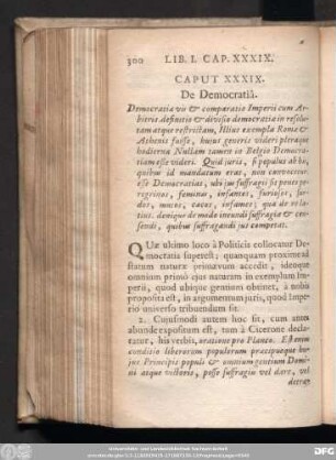 Caput XXXIX. De Democratiâ.