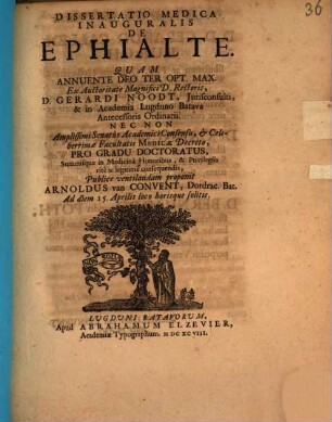Diss. med. inaug. de ephialte