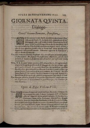 Giornata Quinta. Dialogo. Gentilhuomo Romano, Forestiere