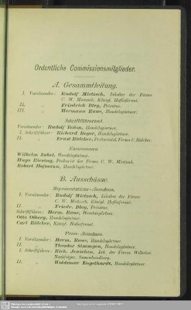Ordentliche Commissionsmitglieder
