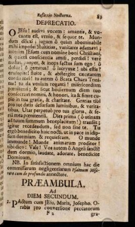 83-86, Diei Secundae Praeambula