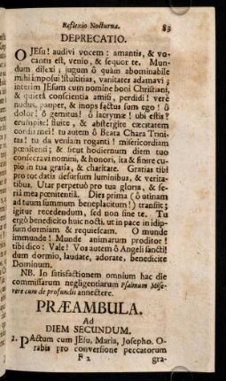 83-86, Diei Secundae Praeambula