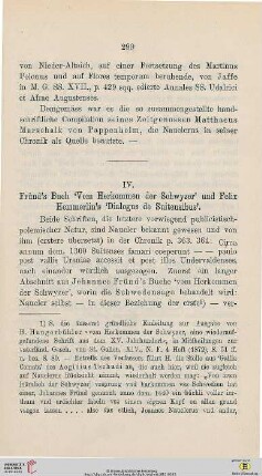 IV. Fründ´s Buch „Vom Herkommen der Schwyzer“ und Felix Hemmerlin´s“ Dialogus de Suitensibus“