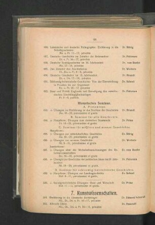 7. Kunstwissenschaften.