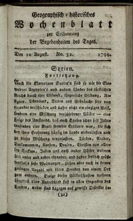 No. 32. Den 10. August. 1799.