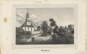Ansicht von Kirchbach, Lithographie, um 1840 : Kirchbach / N. d. Natur gez. v. J. Möckel. - [Dresden] : [Schmidt] ; [Dresden] : Renner u. Ketzschau , [um 1840]. - 1 Kunstbl. : Lithogr. ; 19 x 12 cm