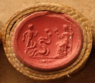 Triptolemos, von zwei Schlangen gezogen, und Ceres