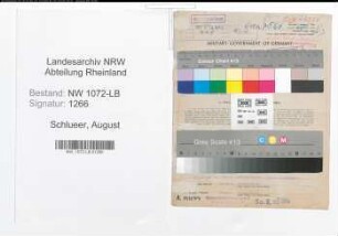 Entnazifizierung August Schlueer , geb. 26.07.1895 (Vertreter)