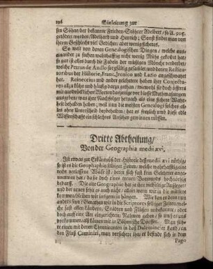 Dritte Abtheilung. Von der Geographia medii aevi.