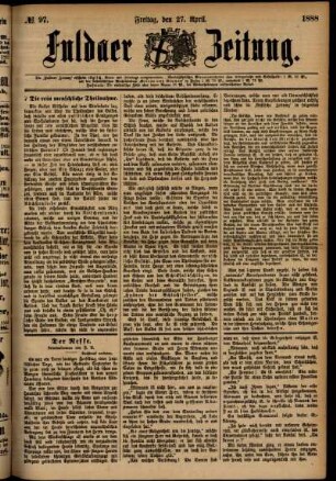 Ausgabe vom Freitag, den 27. April 1888.