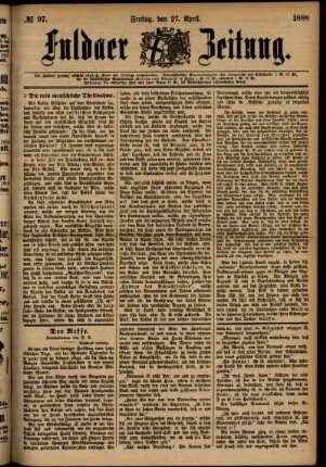 Ausgabe vom Freitag, den 27. April 1888.