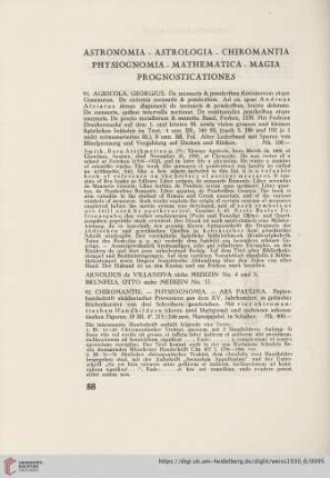 Astronomia, Astrologia, Chiromantia, Physiognomia, Mathematica, Magia, Prognosticationes (No. 91 - 110)