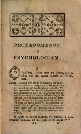 Institutiones metaphysicae : Libri 4. 3, Psychologia