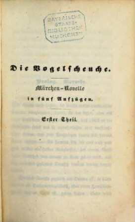Ludwig Tieck's Gesammelte Novellen. 13. Die Vogelscheuche; Th. 1
