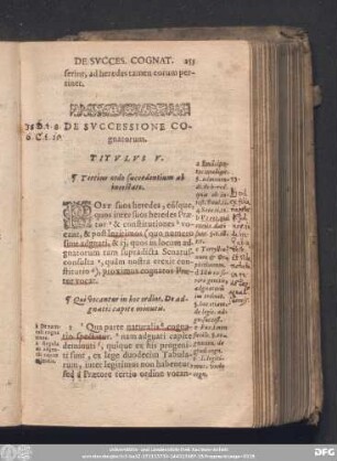 De Successione Cognatorum. Titulus V.