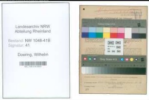 Entnazifizierung Wilhelm Doering , geb. 26.05.1905 (Feuerwehrmann)