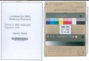 Entnazifizierung Maria Jacobi , geb. 25.03.1890 (Pfarrgehilfin)