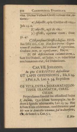 Cap. VII. Johannis. In quo Christus describitur Ut Lapis Offensionis ...