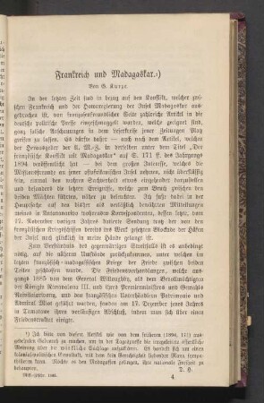 Frankreich und Madagaskar