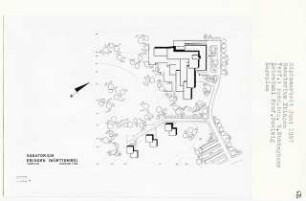Sanatorium Ebingen (Diplomarbeit bei Peter Poelzig): Lageplan 1:500