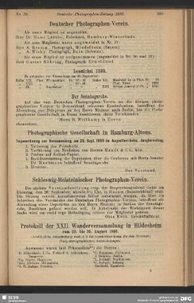 Protokoll der XXII. Wanderversammlung in Hildesheim