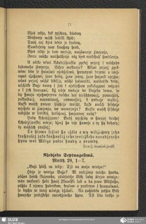 Njedźelu Septuagesimä