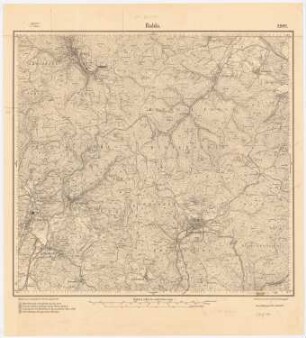 Bebauungsplan der Stadterweiterung Brotterode: Planungsunterlage Messtischkarte (1907), Teilblatt 2992 (Ruhla) 1:25000