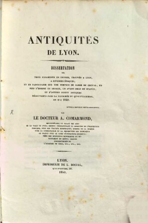 Antiquités de Lyon