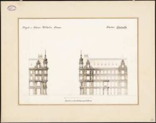 Bebauung der Kaiser-Wilhelm-Straße, Berlin: Ansicht Fassaden in der Heilige-Geist-Straße
