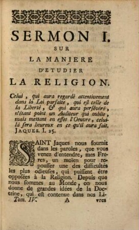 Sermons sur divers textes de l'Ecriture sainte, 4