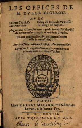 Les Offices : avec le livre d'Amitie