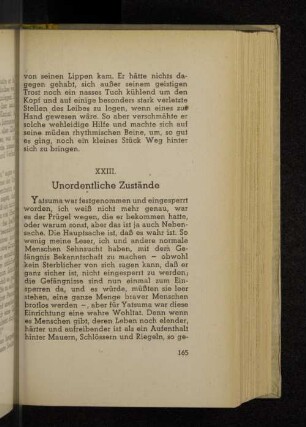 XXIII. Unordentliche Zustände