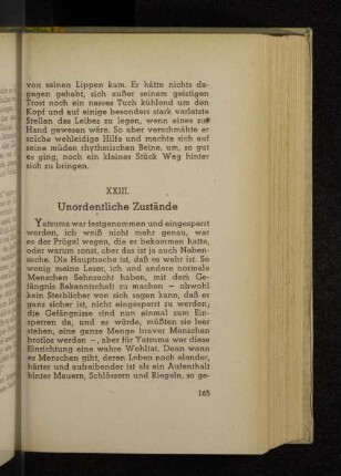 XXIII. Unordentliche Zustände