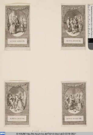 Unten rechts: Acte V. Scene XIII.