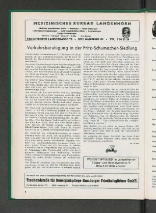 Verkehrsberuhigung in der Fritz-Schumacher-Siedlung