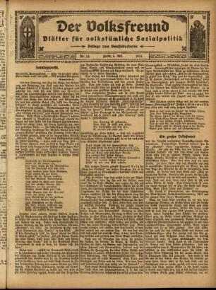 Ausgabe vom Sonntag, den 05. Juli 1914.