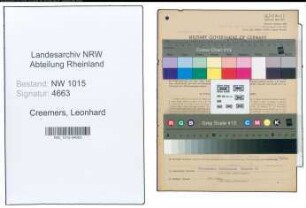 Entnazifizierung Leonhard Creemers , geb. 23.06.1916 (Klempnermeister)