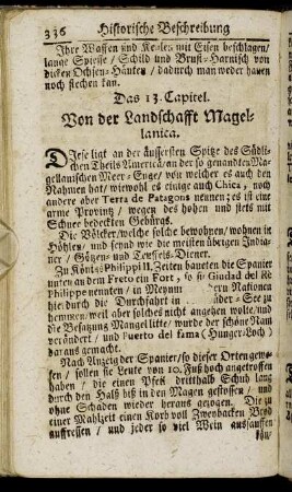 Das 13. Capitel. Von der Landschafft Magellanica.