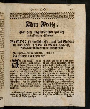 265-267, Mors peccatorum pessima; Austheilung