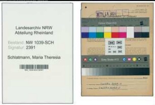 Entnazifizierung Maria Theresia Schlatmann , geb. 08.03.1899 (Lehrerin)