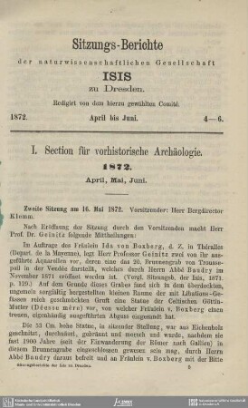 I. Section für vorhistorische Archäologie