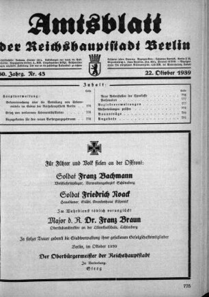 1939,43: Nr. 43, 22. Oktober 1939