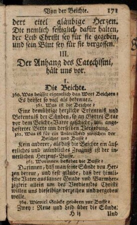 III. Der Anhang des Catechismi, hält uns vor.