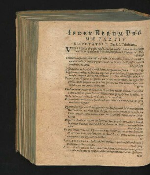 Index Rerum Primae Partis